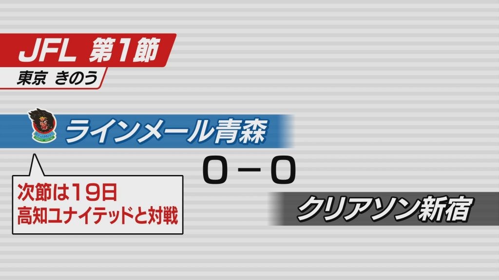 サッカーJFLラインメール青森　開幕戦は引き分け