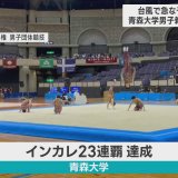 青森大学男子新体操部　インカレで23連覇　台風で急な予定変更も最大限の演技を披露