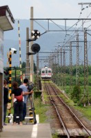 民鉄第１回の列車撮影　カメラマンも緊張気味？