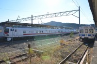 大鰐駅には偶然ＪＲの検査車両が