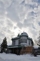冬の盛美園。雲の具合がなんだか幻想的な雰囲気に。