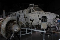 4年前十和田湖から引き揚げられた旧陸軍の一式双発高等練習機。重要航空遺産に認定された大変貴重な機体です。