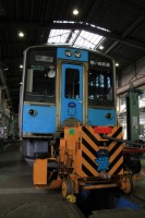 モーリーのイラストが描かれた「車両移動機」。見た目に寄らず力持ち！