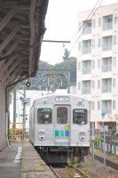 水間鉄道ラッピングの７０００系。見た目の違いも楽しいです。