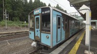 清水川駅で。天気がもってくれて良かったです。