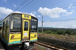 今回のベストショット！１１ぴきのねこラッピング列車とＥ５系はやぶさを１枚に♪