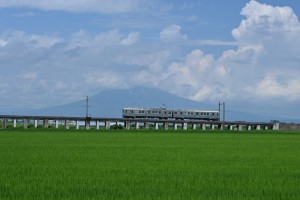 およそ７０年に渡って弘南線の列車を支える尾上高架橋。鉄板撮影スポットです。