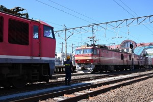 北海道から走ってきたEH800形式とその到着を待っていたEF510形式。ちなみに510はトップナンバーです。
