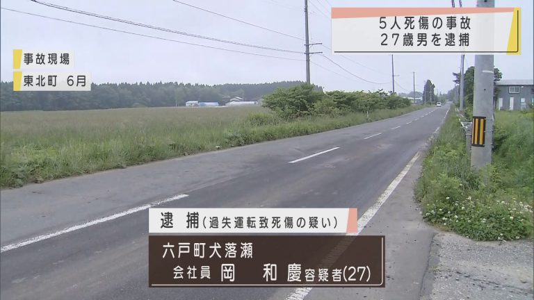 Abaニュース 東北町5人死傷事故 過失運転致死傷の疑いで27歳の男を逮捕