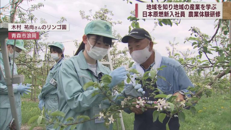 地域を知り地域の産業を学ぶ　日本原燃新入社員が農業体験研修