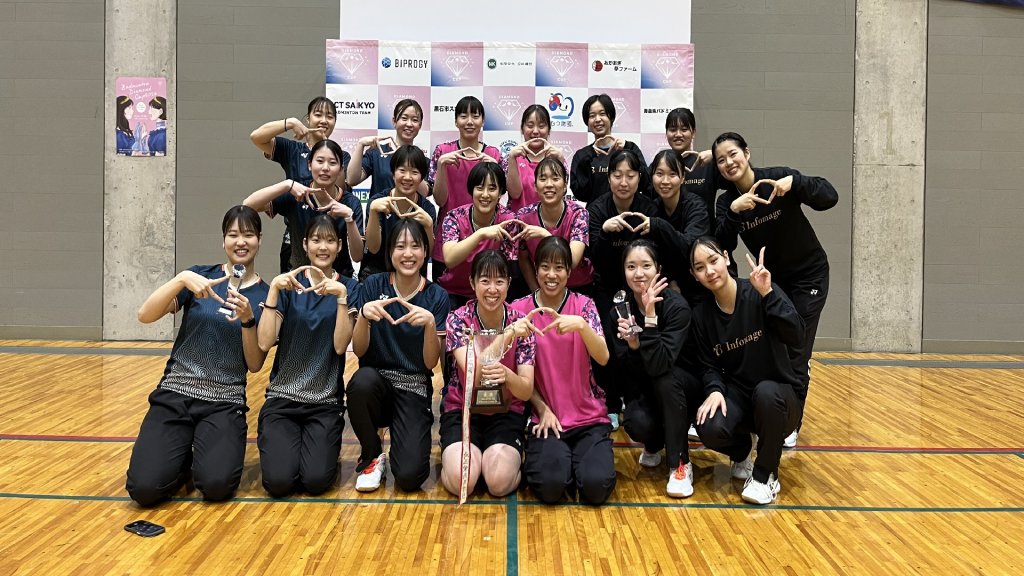 22歳以下の女子バドミントン全国大会「ダイヤモンドカップ」は龍谷大が優勝　大学勢が貫録示す